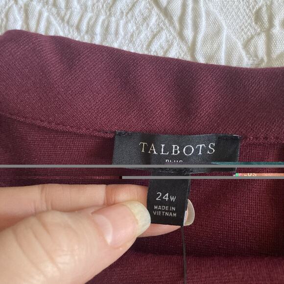 NWT Talbots Audrey Ponte Knit Burgundy Dress Stretch Plus size 24W - Picture 13 of 15